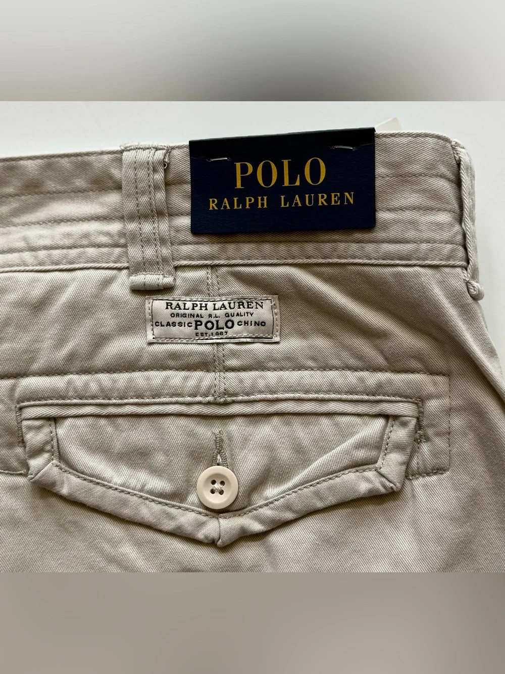 NWT Polo Ralph Lauren Men’s 48 Classic Polo Cargo Shorts Light Khaki Chino